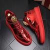 Модные красные яркие повседневные мужские туфли, новая толстая подошва, яркая поверхность, мужская обувь, молодежные 100 высоких кед, верхние короткие ботинки 2