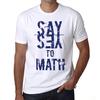 Мужская винтажная футболка Футболка с рисунком Say Yes to Math White