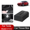 Car Tissue Box Storage Bag For Tesla Model 3 Y X S Hidden Behind Screen Napkin Paper Holder Hidden Silicone Tissue Holder Box