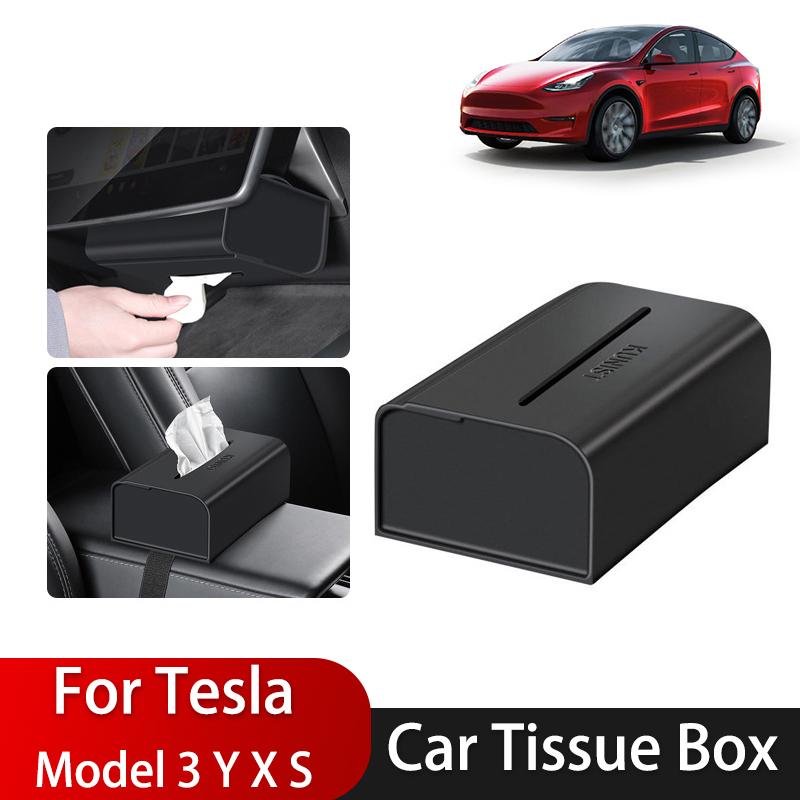 Car Tissue Box Storage Bag For Tesla Model 3 Y X S Hidden Behind Screen Napkin Paper Holder Hidden Silicone Tissue Holder Box