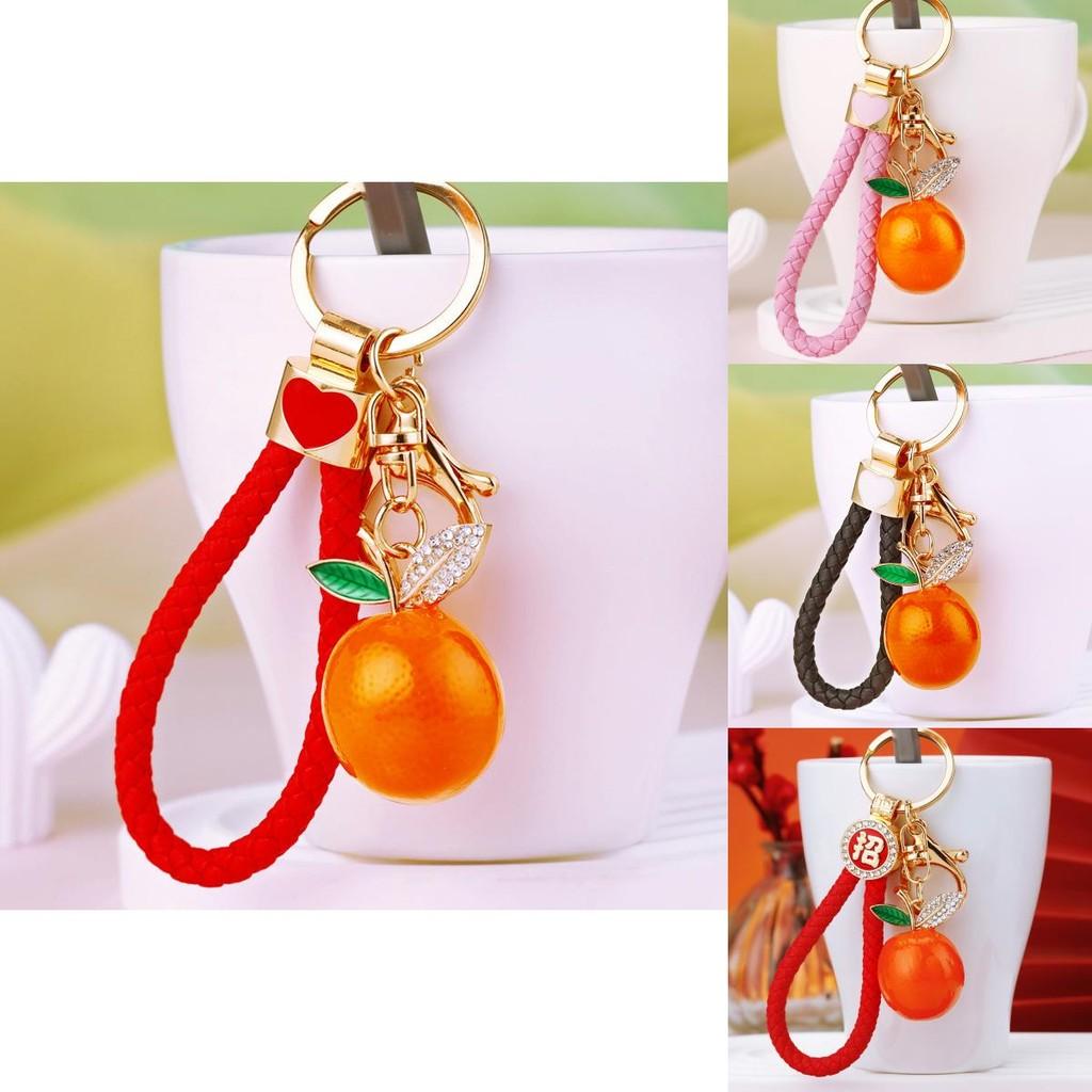 Потрясающий красный брелок «Процветание» оранжевого цвета. Красивое кольцо для ключей для женщин. Идеальный подарок на Рождество.