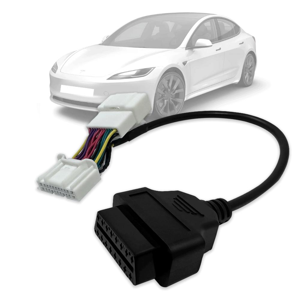 20pin OBD Connector for Tesla Model 3 before January 2019 For X431 OBD2 Diagnostic Adapter Cable 20pin Male/Female to OBD2 16pin