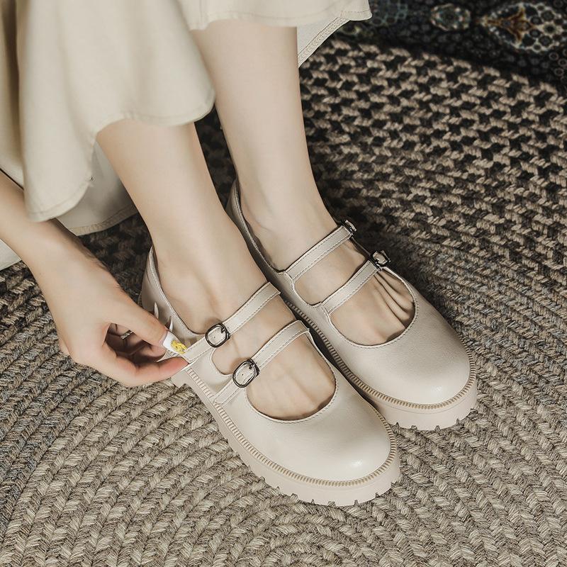 Fashion Women Mary Jeans Shoes Japanese Students Lolita JK Footwear Maid Uniform Oxford Lady Two Band Buckle Loafers Woman Flats Sneaker