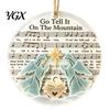 Traditional Christmas Tree Baubles Sea Glass Hymn Ornaments, Handmade Music Sheet Nativity Hanging Decoration, Winter Seasonal Wall Accents