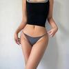 Women's Breathable Low Waist T-Back Bikini Panties with Double Layer and Thin Belt