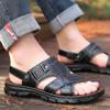 Модные классические мужские сандалии однотонные из ПУ кожи мужские летние пляжные шлепанцы повседневные удобные сандалии с открытым носком мягкие сандалии-гладиаторы