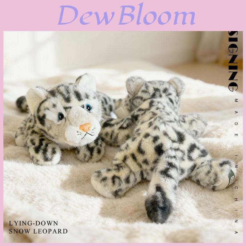 Realistic Snow Leopard Stuffed Animal With Long Plush Material For Children Gift