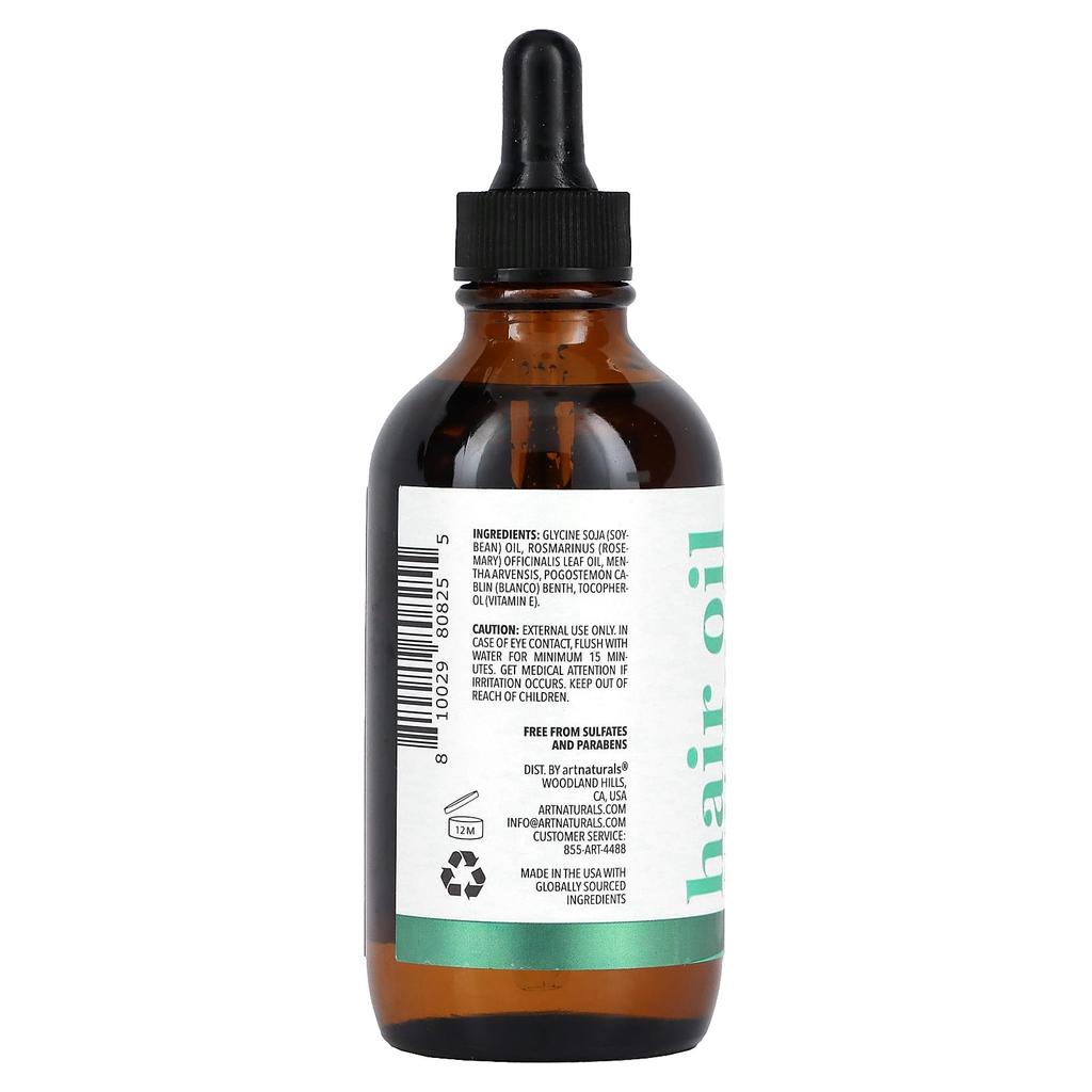 artnaturals Масло для волос Розмарин Мята, 4 жидких унции (118 мл)