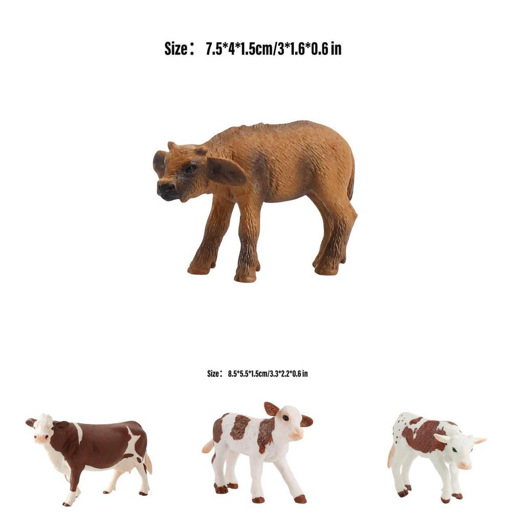 Educational Toy Animal Model Simulation Farm Animal Figures Kid's Gift Plastic Material Cow Category 14x8cm Size