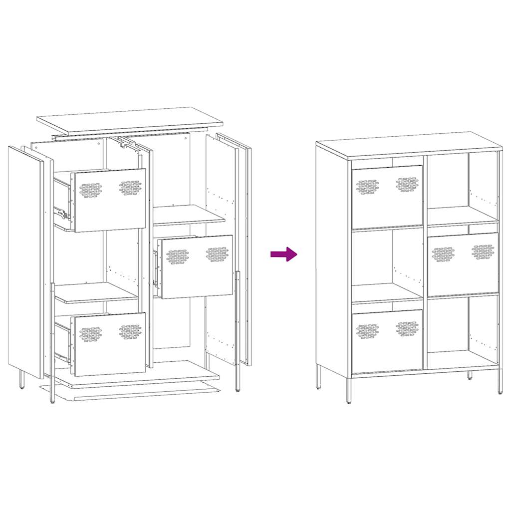 Highboard Pink 68x39x103.5 cm Steel