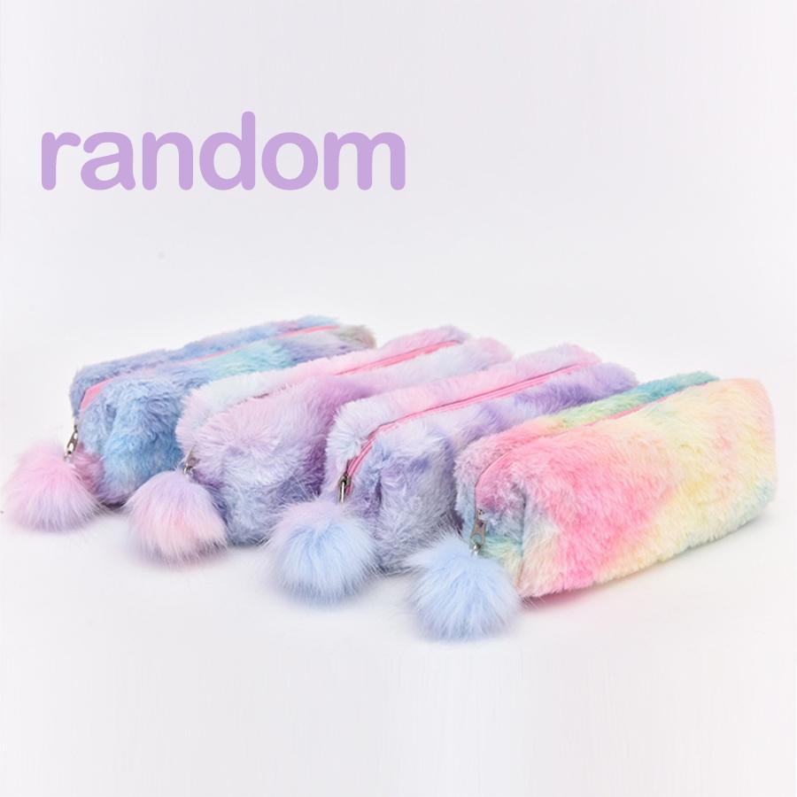 Kawaii Plush Pencil Case Cute Pen Box Large Capacity for Girls Storage Bag Student School Office Supplies Stationery