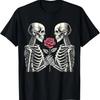 Skeleton Halloween Love Rose Aesthetic Red Flower T-Shirt