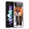Милый подарочный чехол для телефона с красной лисой для Samsung Galaxy Z Flip 3 4 5, черный складной чехол для мобильного телефона, жесткий защитный чехол для ПК