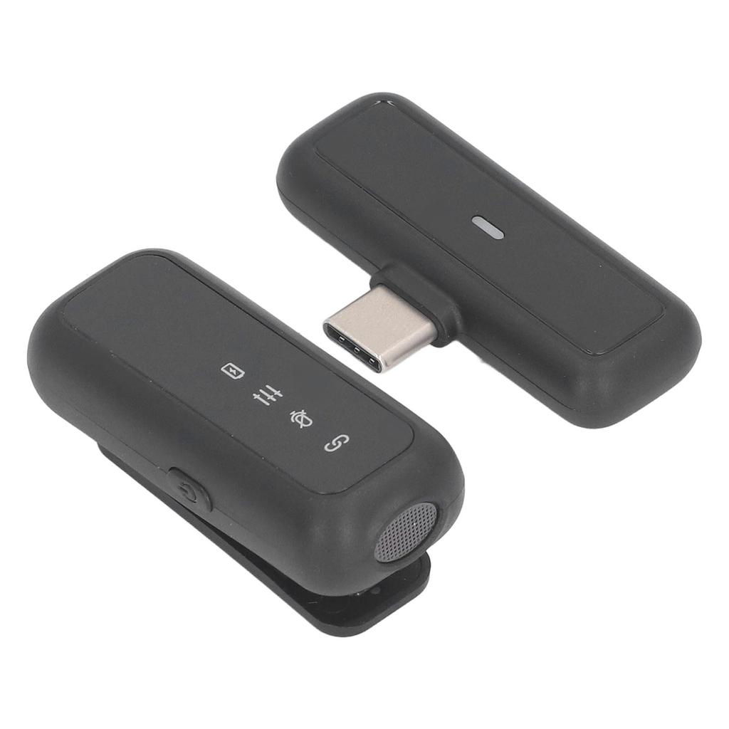 Беспроводные петличные микрофоны Type C с шумоподавлением, мини-петличный микрофон с клипсой и зарядным кейсом для записи видео в прямом эфире