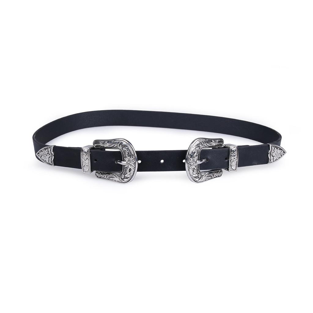 Vintage Floral Design Womens Faux Leather Belt With Alloy Buckle