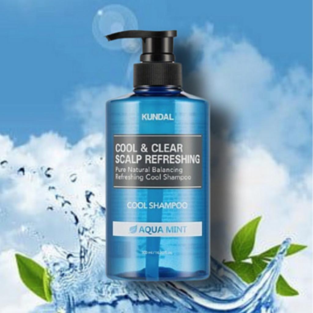 KUNDAL COOL & CLEAR SCALP ОСВЕЖАЮЩИЙ ШАМПУНЬ AQUA MINT 500мл
