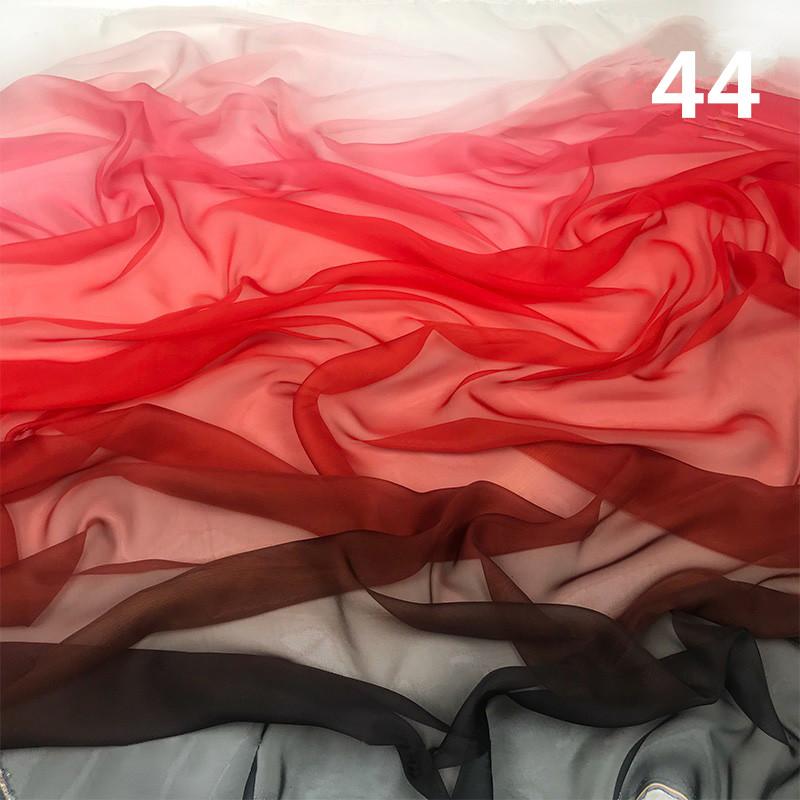 2M Ткань шифон градиентного цвета радуги в древнем стиле 30D органза тюль для DIY ханьфу свадебного платья сценического декора