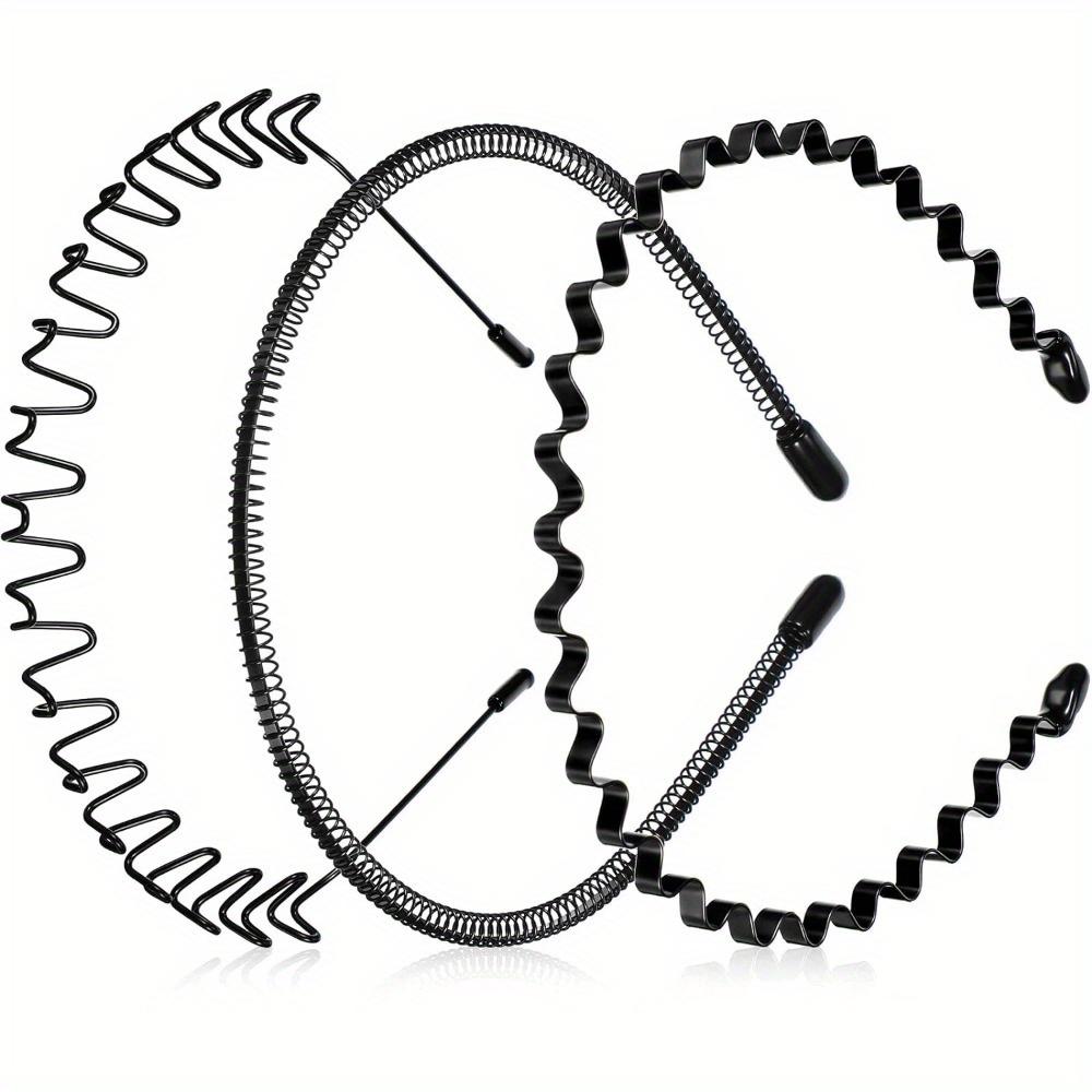 3/6 шт. унисекс повязка для волос металлический обруч для волос черный весенний нескользящий мужской женский спортивный модный головной убор (Весенняя волна)