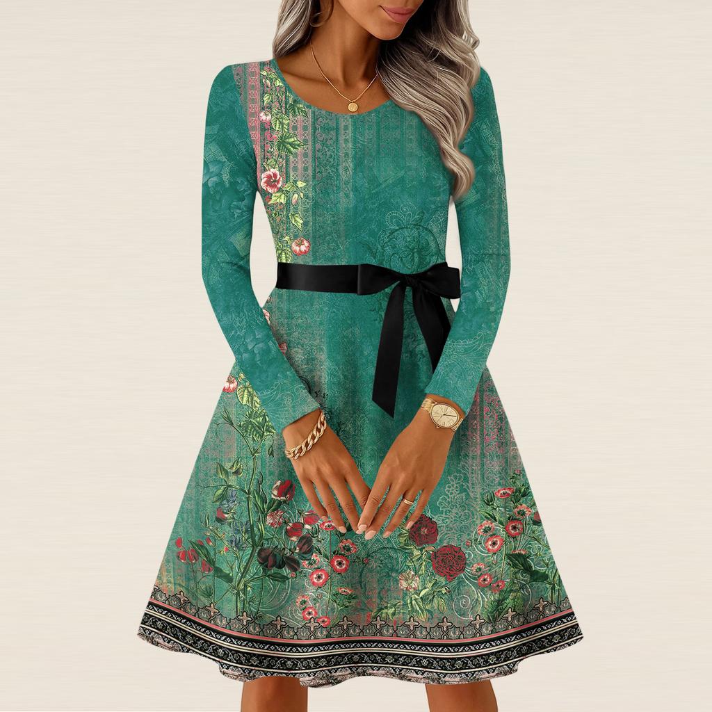 Женские повседневные модные платья с длинным рукавом в винтажном стиле