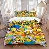 3Pcs Simpsons Family Bedding Sets For All Sizes New 3D Printed Bed Cover Comforter Duvet Cover Pillowcase Bedroom Decoration