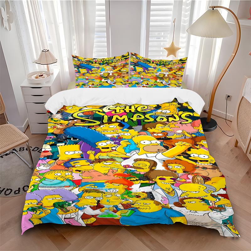 3Pcs Simpsons Family Bedding Sets For All Sizes New 3D Printed Bed Cover Comforter Duvet Cover Pillowcase Bedroom Decoration