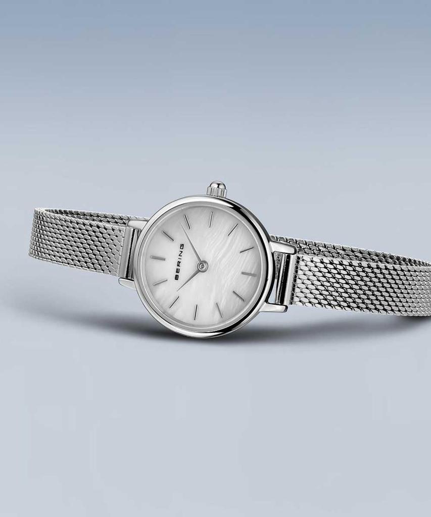 Bering Women's Classic Mini Watch, Silver Mesh Strap 11022-004