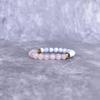 Natural Rose quartz & Blue lace agate beaded bracelets, Trinity Knot protection charm Bracelet, Handmade Stretchable Bracelet, Unique gifts