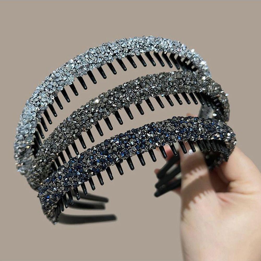 Rhinestone Headwear Non-slip Hairband Fashion Rhinestone Hair Hoop  Women