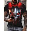 Мужская футболка Marvel Punisher Графическая футболка Смешной слоган Буквы Круглый вырез 3D-печать Футболка супергероя