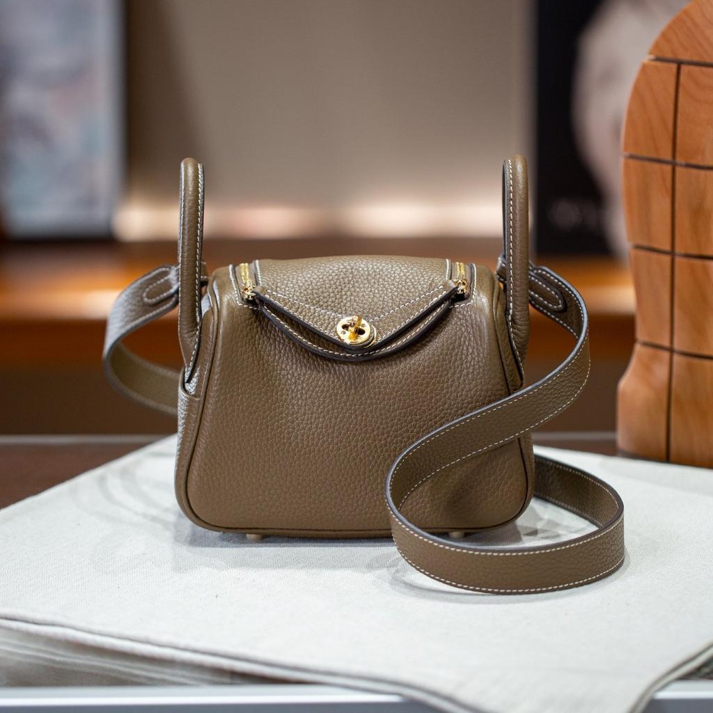 19cm TC Leather Card Case Real Leather Doctors Bag Five Gold Handheld Crossbody Single Shoulder Womens Bag Fashion