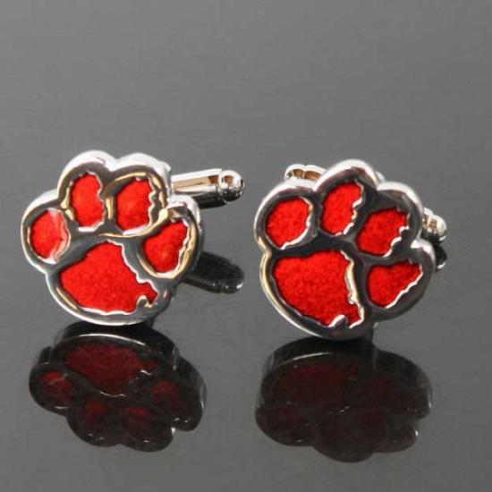 Мастерская запонок Камакура, запонки Cat Paw красного цвета cf927