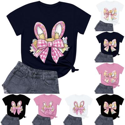 Женская повседневная футболка с круглым вырезом и короткими рукавами с принтом