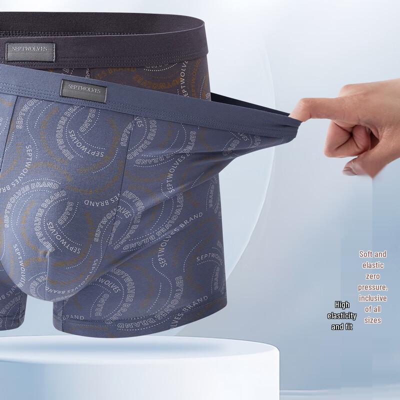 SEPTWOLVES Мужские антибактериальные боксеры-брифы с принтом букв, 3 шт.