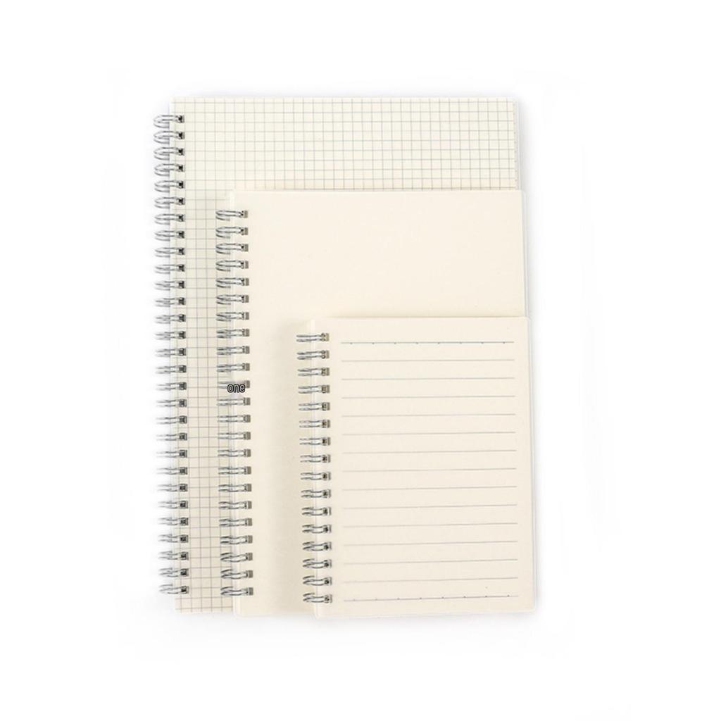 Minimalist PP Coil Notebook Set: A5 Lined, B5 Grid, Elastic Band, Thick Pages, Blank for Students