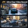 Передняя 4K и задняя 2.5K видеорегистратор Встроенный WIFI GPS Двойная линза Мини Автомобильный DVR 24H Монитор парковки Черный ящик Камера салона Ночное видение