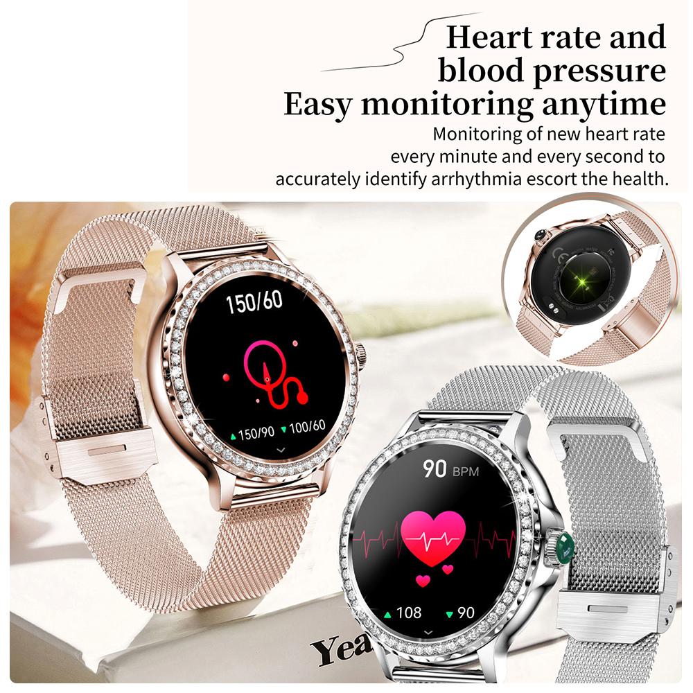 Модные 1,3-дюймовые женские смарт-часы Bt Call с пульсометром, фитнес-браслетом, водонепроницаемым Ip68, для женщин, с воспроизведением музыки, умными часами