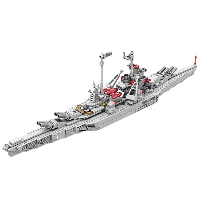 KAZI 758 шт., линкор Бисмарк, строительные блоки, WW2, военный авианосец, 8 в 1, сборочные кирпичи, детские рождественские подарки
