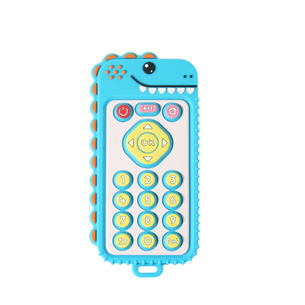 Детский силиконовый прорезыватель для зубов с дистанционным управлением «Единорог» с ручкой-имитатором и кнопкой для жевания, прорезыватель для зубов из пищевого силикона