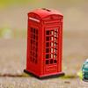 Money Bank Piggy Birthday Present,Red Street Ornament,Telephone Booth Figurine for Gift Home