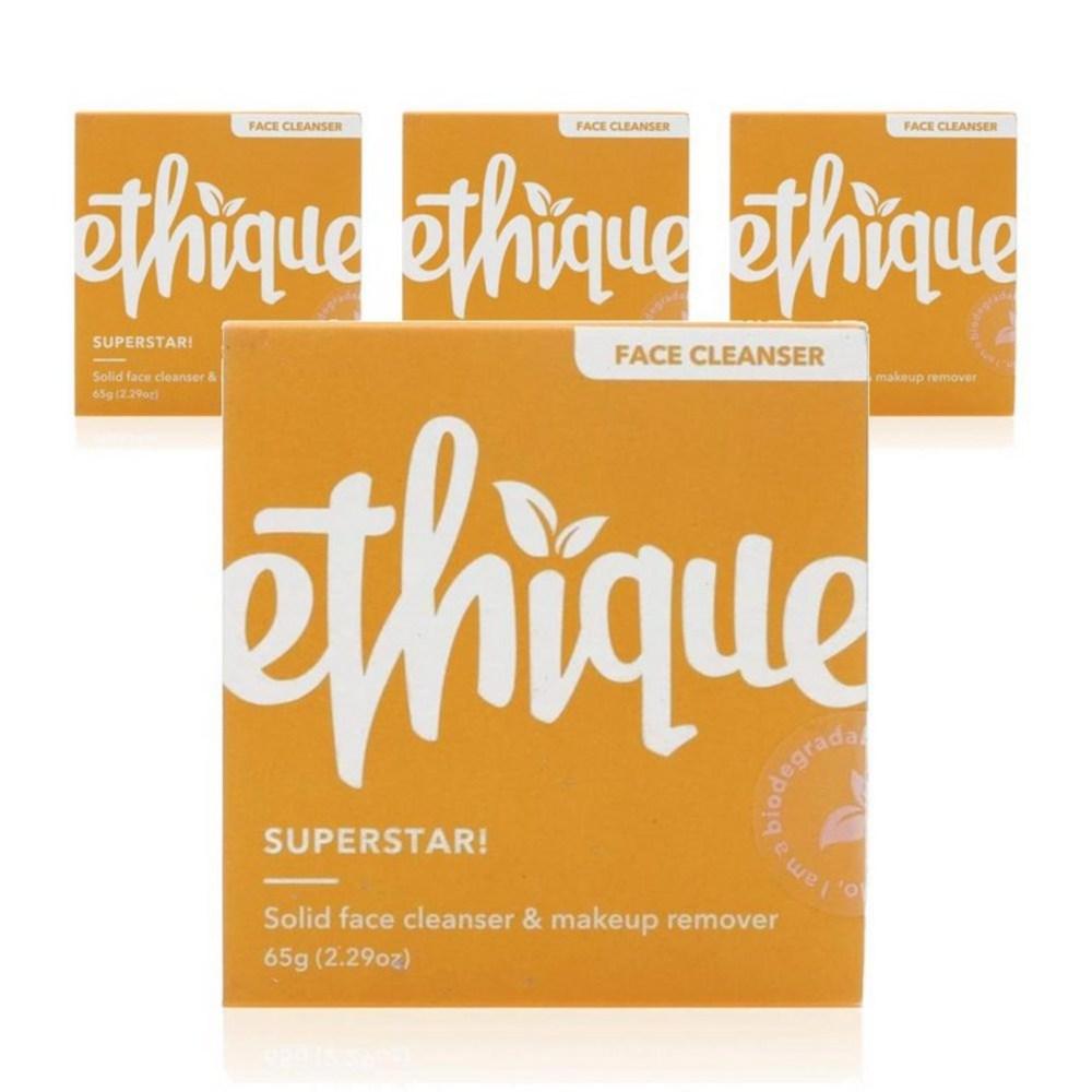 Ethique Superstar Очищающее средство для лица и средство для снятия макияжа, 4 упаковки, 65г