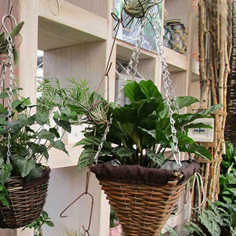 14" Hanging Basket Black/Silver Replacement Plant Hangers Hanging Chain Replacement Chains 4 Strand