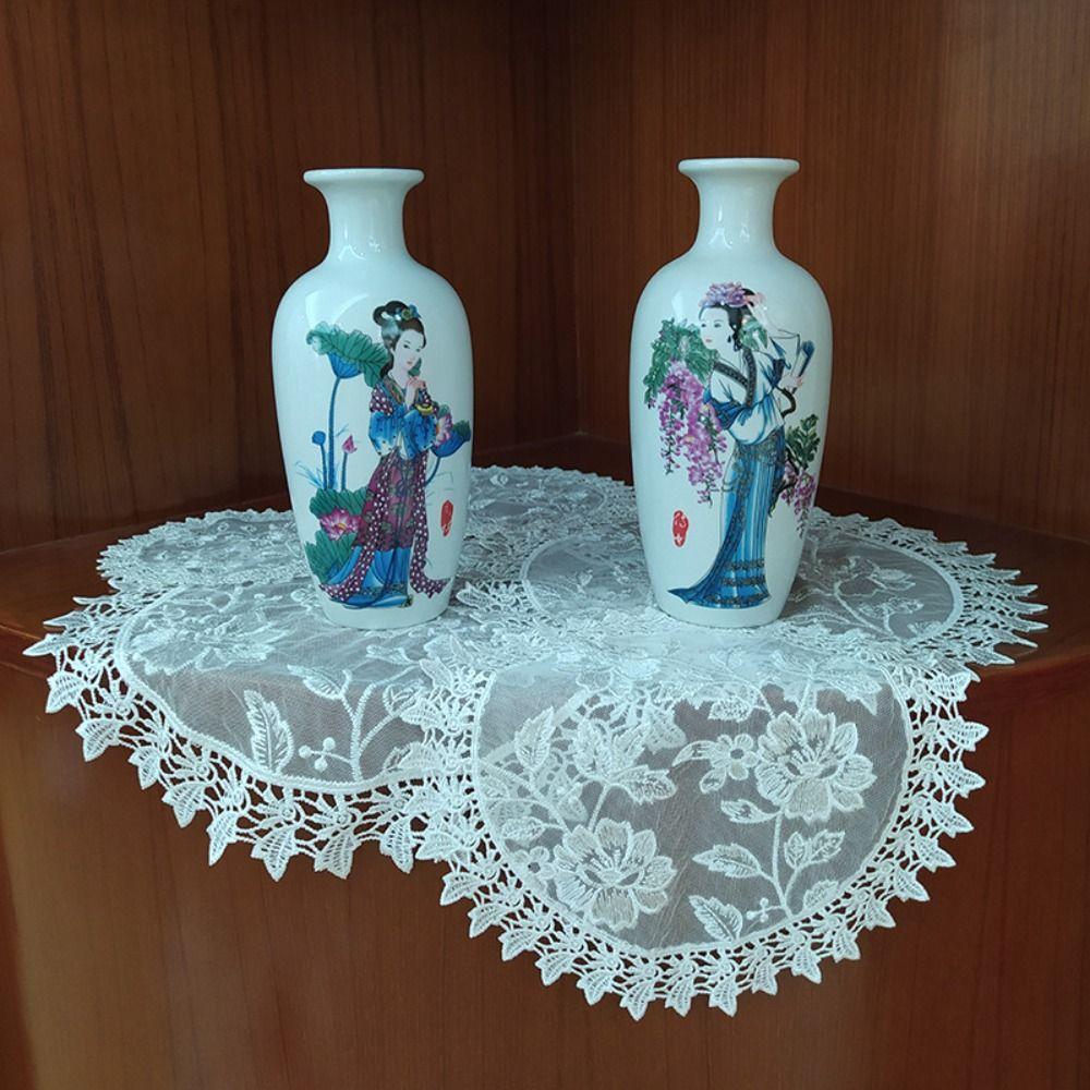 Кружевная вышивка Кружевная подставка Белая подставка под кофе Настольная подставка под чашку Свадебный банкетный декор