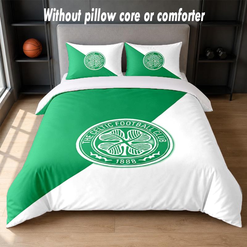 Дизайн Celtic FC Комплект постельного белья 1 пододеяльник + 2 наволочки Мягкое дышащее домашнее постельное белье