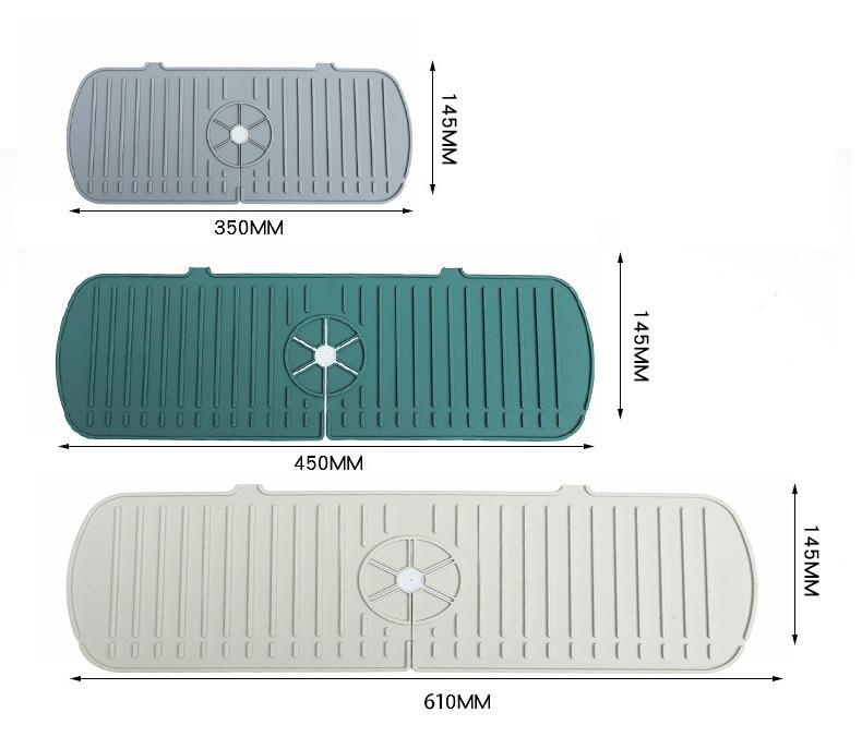 1шт силиконовый коврик для крана, рябь воды, кухонная ванная комната, дренажная накладка, умывальник, большая раковина, брызгозащитная накладка, столешница, протектор