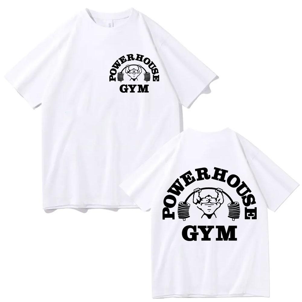 Powerhouse Gym Графические Футболки Мужские Женские Мода Повседневная Спорт Короткий Рукав Футболка Высококачественный Хлопок Оверсайз Футболки