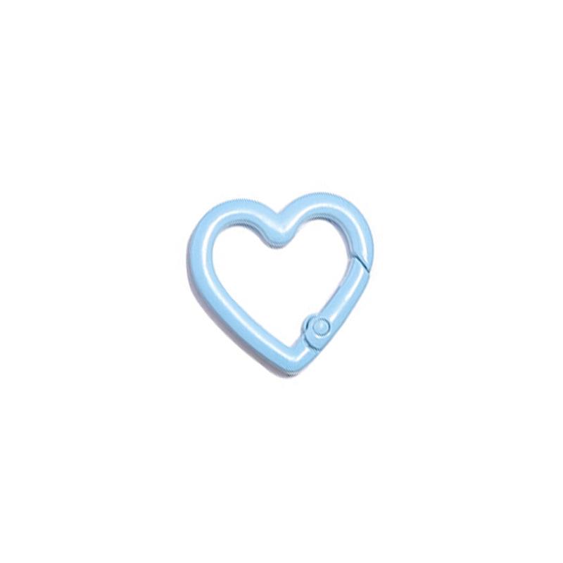 Heart-Shaped Colorful Spring Buckle Keychain DIY Jewelry Accessories