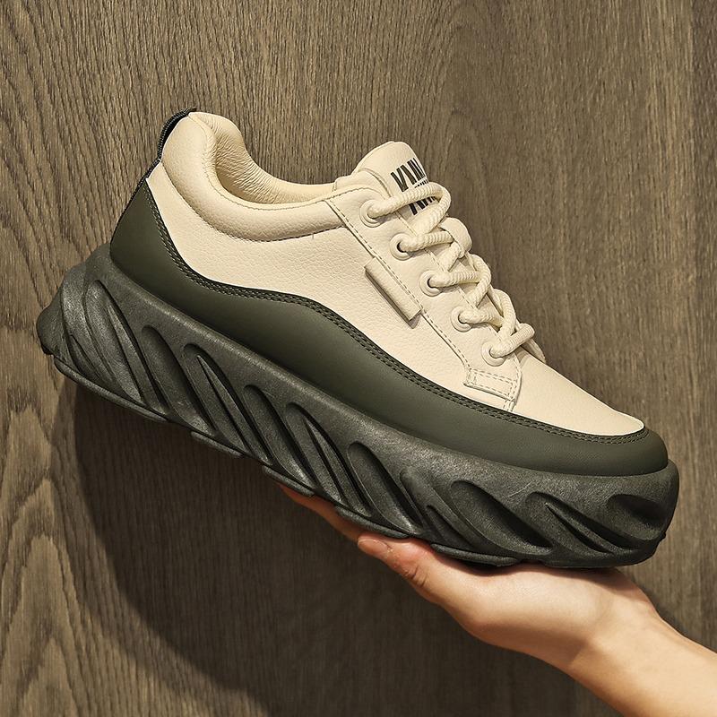 Толстая подошва, увеличивающая высоту, мужская повседневная обувь, модные трендовые кроссовки, низкие нескользящие кроссовки для бега, удобные кроссовки для мужчин