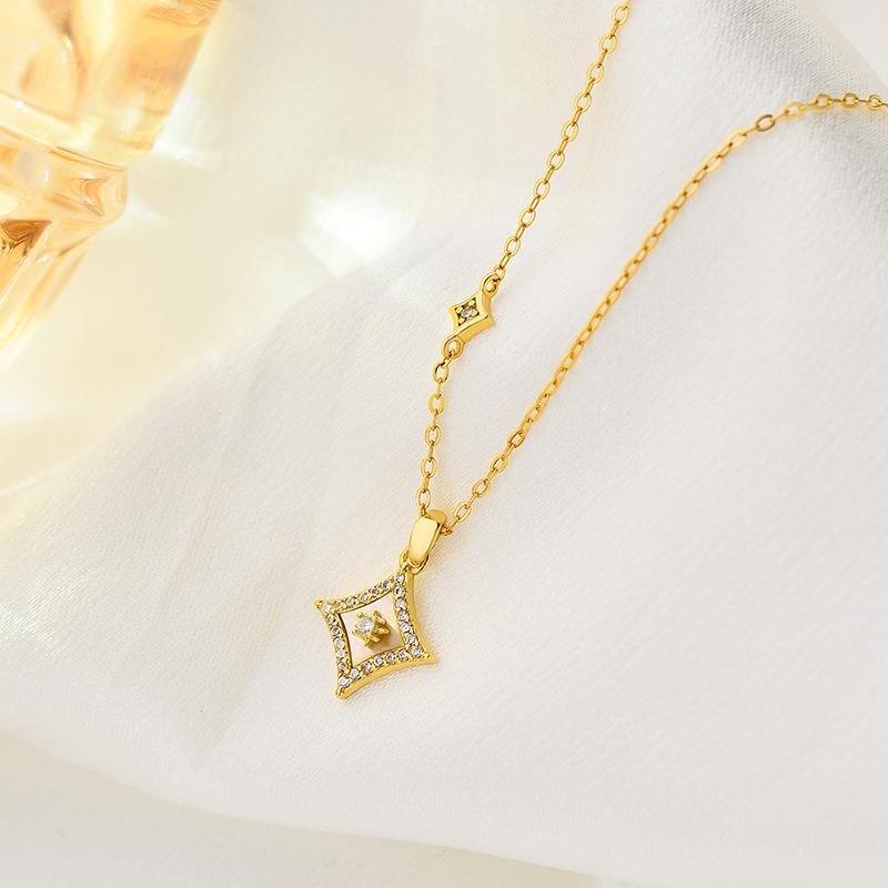 Ожерелье с четырехконечной звездой с нишевым дизайном, простой и роскошный темперамент, изысканная ключичная цепочка, новый стиль