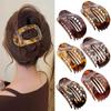 French Oval Hair Claw Clip for Women Leopard Matte Curved Flat Styling Barrettes Acrylic Lying Down Hair Accessories New Design