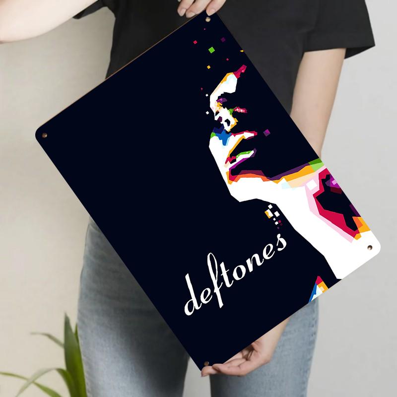 Deftones Абстрактное Геометрическое Искусство Металлический Декор Стены Современный Постер Музыкальной Группы для Украшения Домашнего Бара